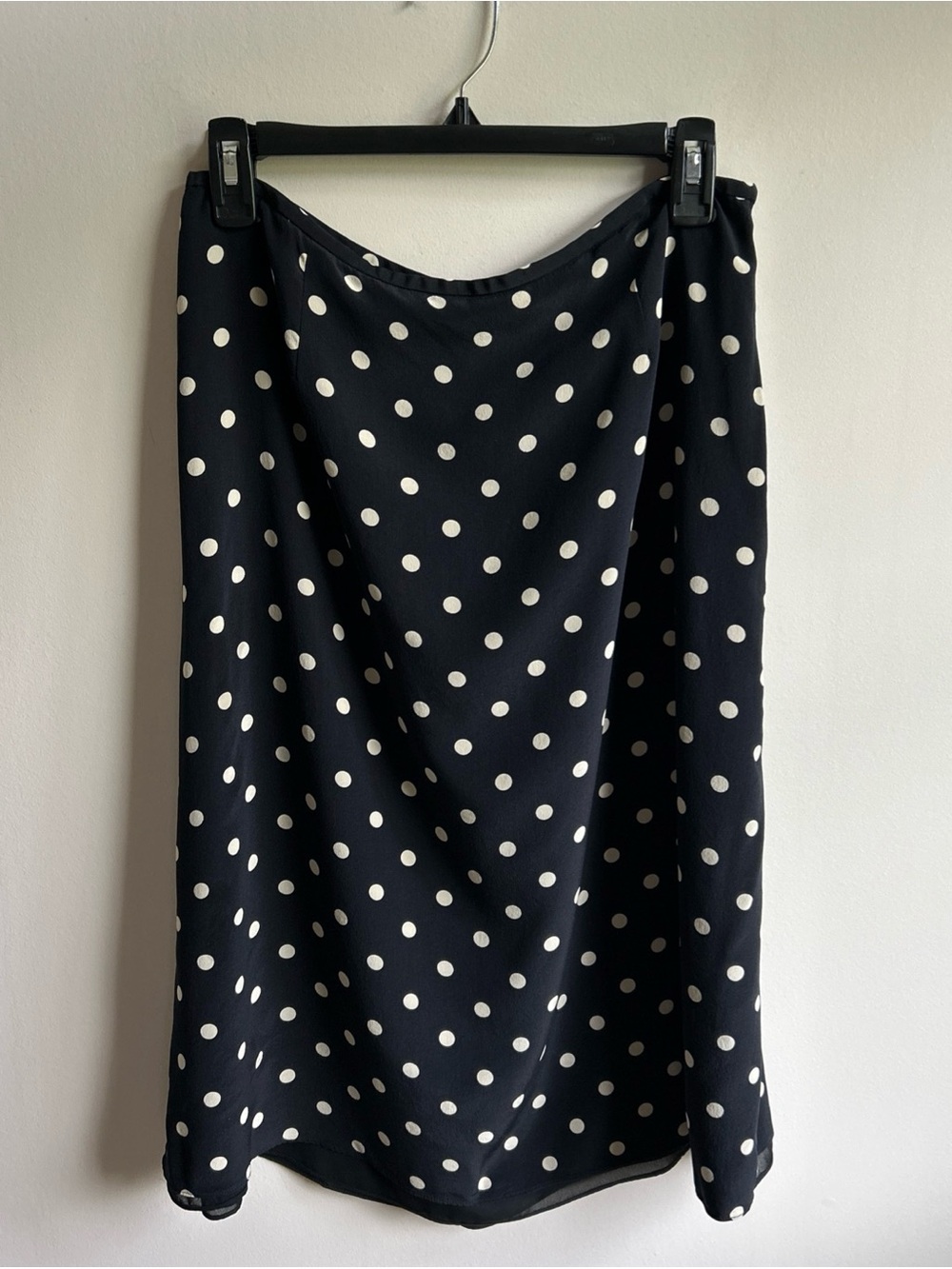 Josephine Chaus Black Midi Skirt with White Polka Dots